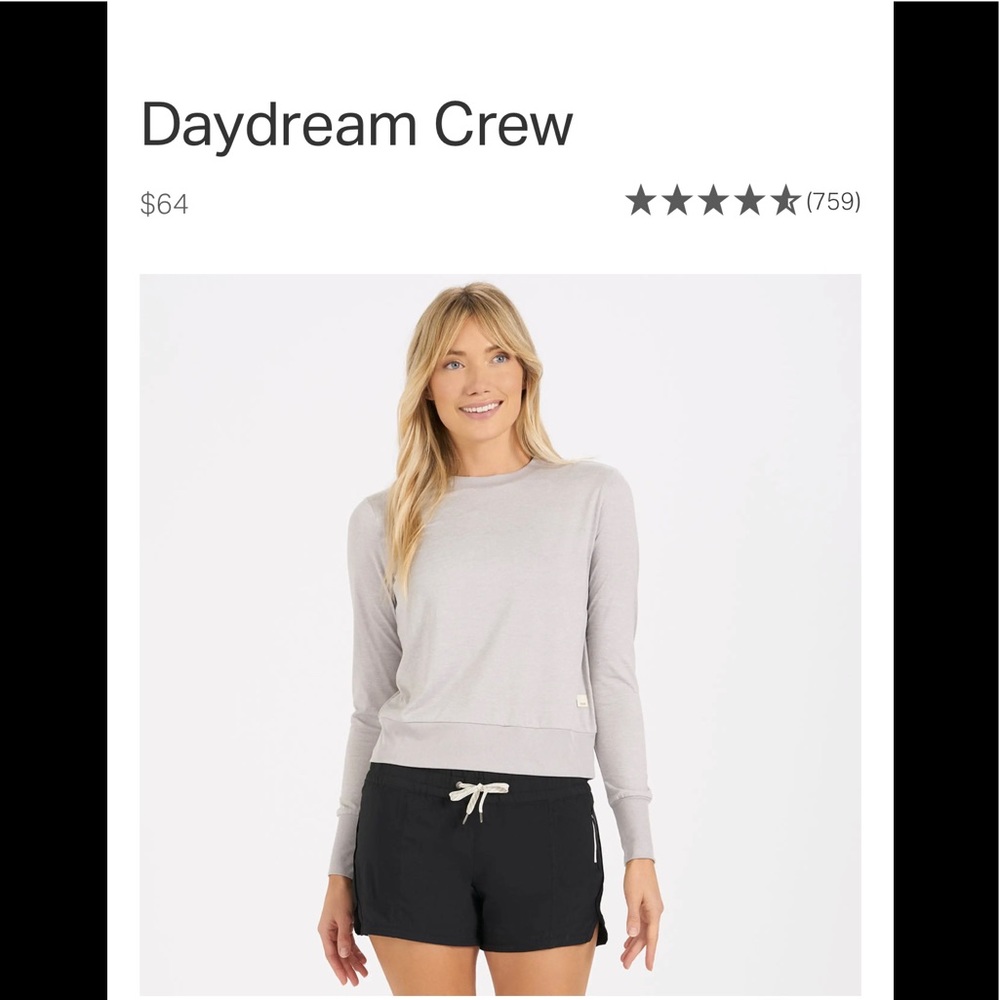 NWT Vuori daydream crew in light heather